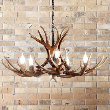 Eldora Adjustable Resin Antler LED Chandelier - JONATHAN Y